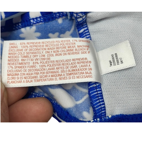 Cat & Jack Girl’s 2Pc Bikini 
Size: XS (4/5) blue white floral toddler swimwear - Picture 4 of 7